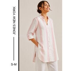 MSRP: $109 | ✨ JNY Jones New York 100% Linen Striped Tunic – Size S (fits S-M)✨